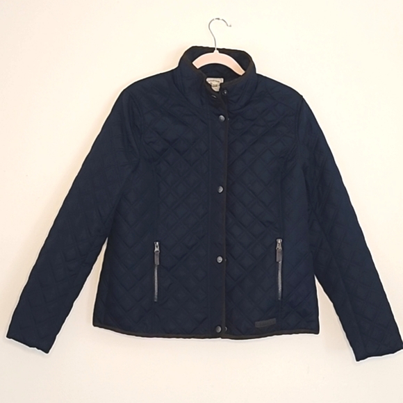 CLEARANCE NWOT GH BASS Navy Quilted Zip-Up Jacket - Picture 1 of 8